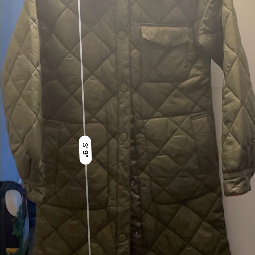 NVLT Quilted Long Green Coat - Picture 13 of 14